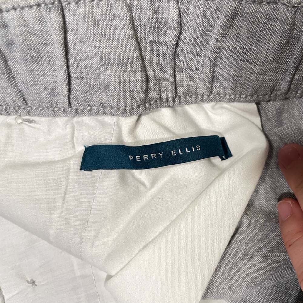 Perry Ellis Linen‎ Blend Drawstring Shorts, Gray, XXL - New With Tags - Picture 4 of 8